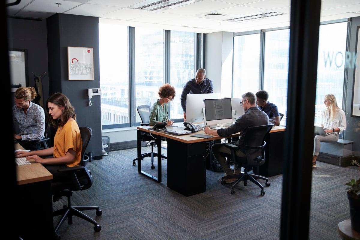 People working in an office